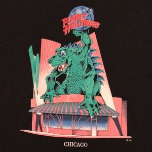 Vintage Planet Hollywood Chicago T-Shirt Black